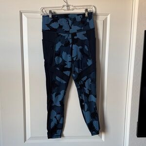 ATHLETA Blue Camouflage Leggings
